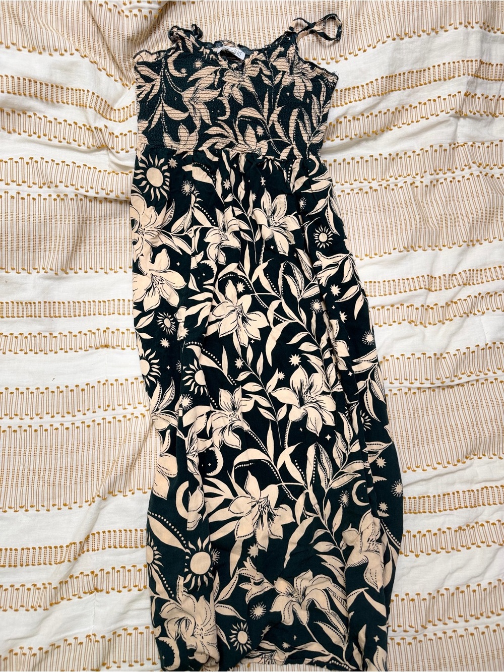 Patrons of Peace green and Cream Floral Maxi Dress